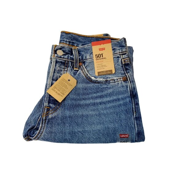 Levis 501Womens Original Fit Medium Wash Denim Jeans Size 25/30 Straight Leg - Picture 2 of 10